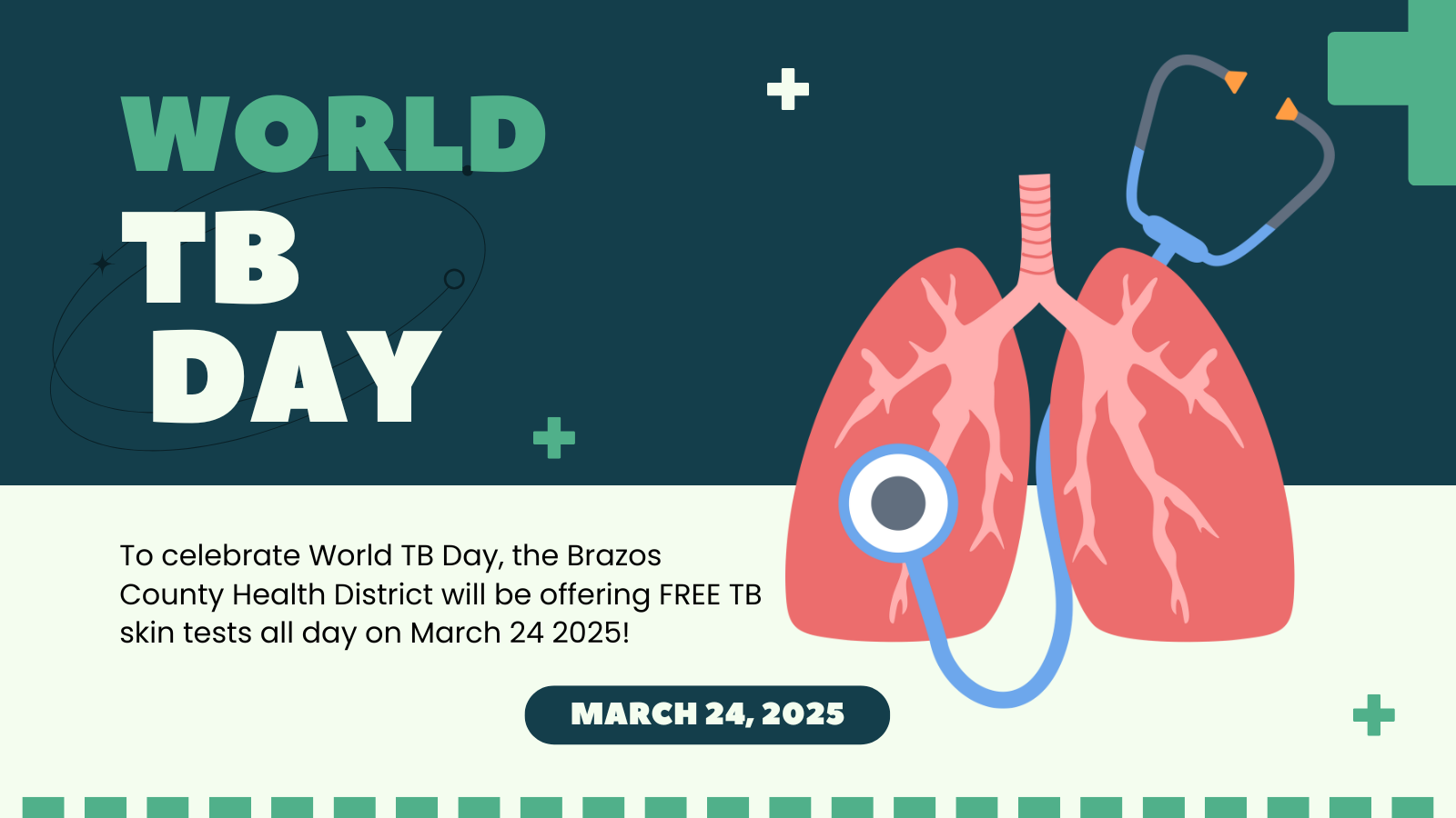 Artist rendering to promote World TB Day. World TB Day is March 24 and the Brazos County Health District will be offering Free TB skin tests all day on March 24.